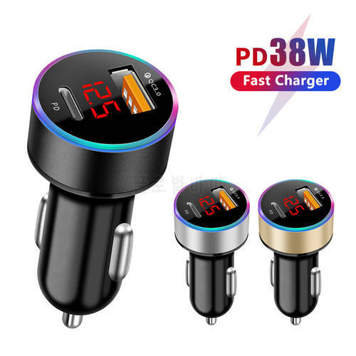 QC 3.0 Car Charger Fast Charging Phone Adapter carregador USB Type C For iPhone 13 12 11 Redmi Huawei Samsung USB C Charger