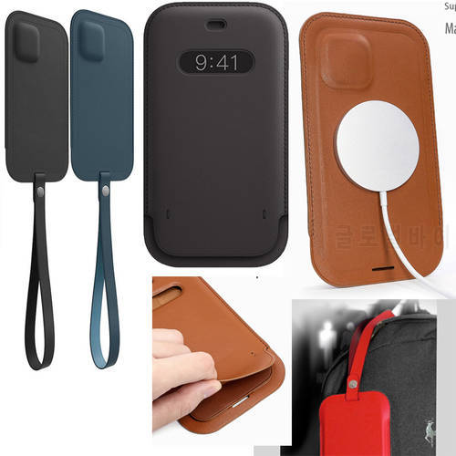 Luxury Leather Designer Phone Case For IPhone 13 12 Pro Max Mini Wallet Pocket Mag Magnetic Safe Waist Pouch With Lanyard Bag