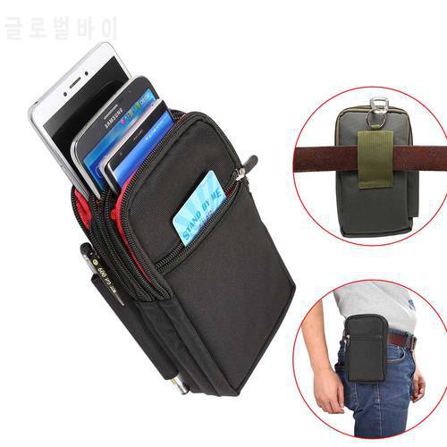 large Size 7.0 inch phone Outdoor Sport Bag Case for Samsung iPhone 13 HUAWEI Power Bank Universal Nylon Wallet Belt Clip Pouch