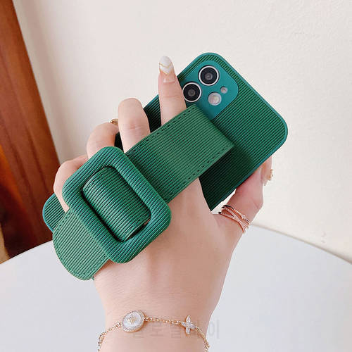 For iPhone 12 11 Pro Max Wrist Bracelet Candy color silicone Phone Case For iPhone XS Max X XR 7 8 Plus Back Cover With lanyard