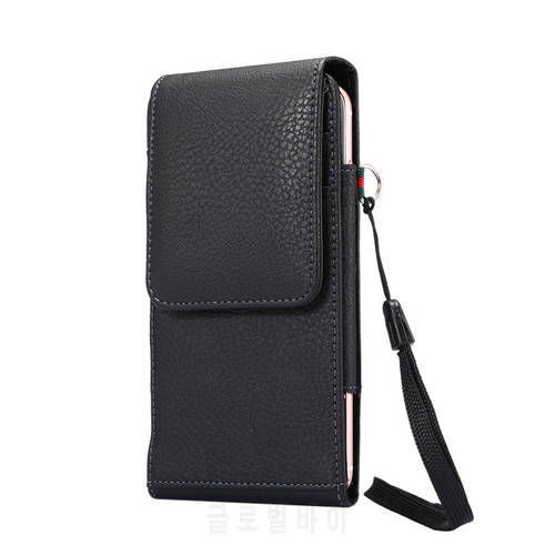 Waist Bag Fashion Litchi Grain Waist Pack PU Leather Mobile Phone Bags Belt Clip Bag with Card Holder for Samsung/iphone/Nokia