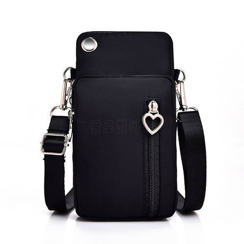 Mini Mobile Phone Bag Headphone plug Pouch For iPhone 14 13 12 11 Pro max XS XR Wallet Case Outdoor Arm Shoulder Bag Coin Purse