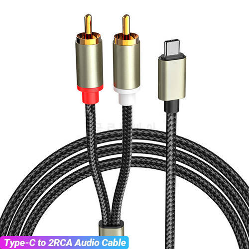 USB C to RCA Audio Cable Type C to 2 RCA Cable for Sumsung Huawei Xiaomi Laptop Speaker Amplifier USB C Splitter Cable