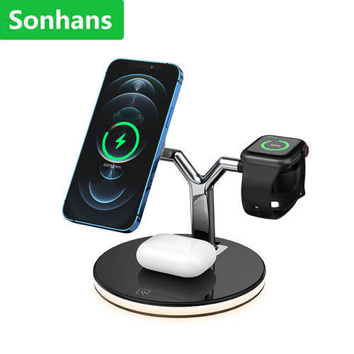 25W Fast Charger 3 in 1 Magnetic Wireless Charger Stand For Iphone 12 11 Pro XS MAX XR X 8 Apple Watch SE 6 5 4 3 AirPods Pro