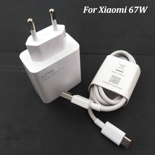For Xiaomi Mi 67W Fast Charger EU Power Adapter 6A Type Cable For Xiaomi 12 12X 11 Pro Poco X3 X4 Pro Redmi Note 11 10 9 K40 Pro
