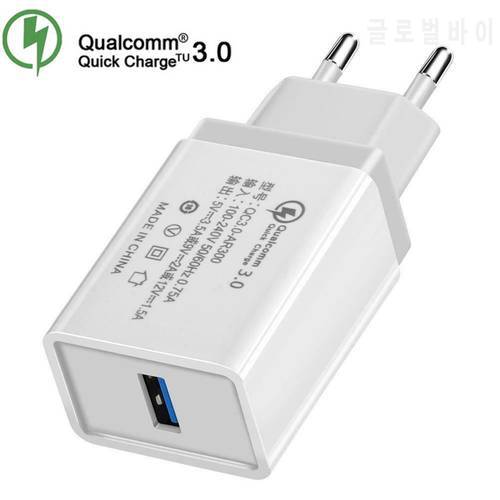 18W QC 3.0 USB Quick Phone Charger Travel Wall Adapter 18W QC3.0 FCP Universal For Xiaomi iPhone Samsung Huawei EU US