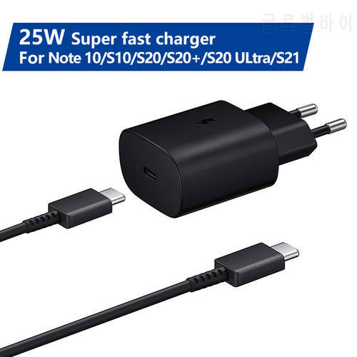 25W Super Fast Charge Wall Charger EP-TA800 For Samsung GALAXY S21 S21+ S21 Ultra S20 S20Plus S20Ultra S20+ Note 20 Ultra