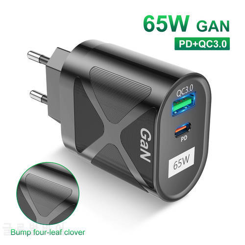 Lovebay GaN 65W USB Type C Charger Quick Charge QC 4.0 QC3.0 PD USB C Charger Portable Fast Charging For iphone 13 12 11 Macbook