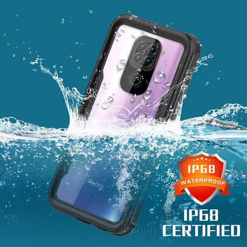 360 Full Protection Phone Case for Xiaomi Mi Redmi Note 9 10X 4G IP68 Waterproof Transparent Back Cover