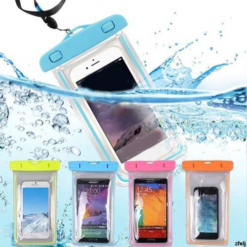 3.5-6 Inch Summer Luminous Waterproof Pouch Swimming Gadget Beach Dry Bag Phone Case Cover Camping Skiing Holder For Cell Phone