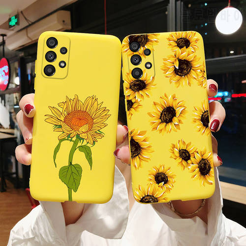 For Samsung Galaxy A53 A73 A33 5G Phone Case Daisy Sunflower Silicone Shockproof Cover For Samsung A 73 33 53 Fundas Bumper Capa