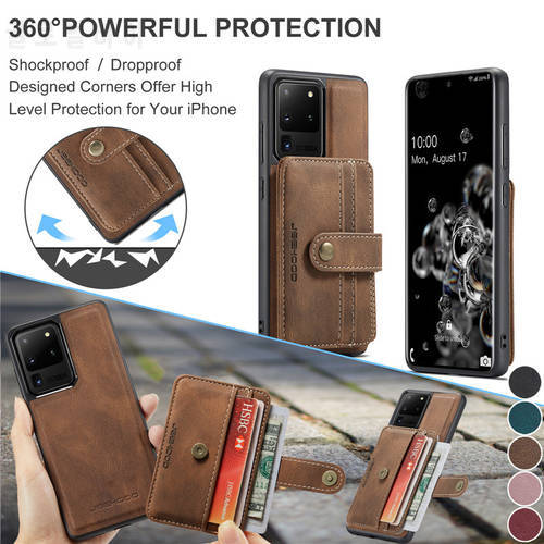 Magnetic Flip Leather Phone Case for Samsung Galaxy Note 20 Ultra 10 9 8 S22 S21 Plus S20 FE A13 A33 A53 Wallet Card Back Cover