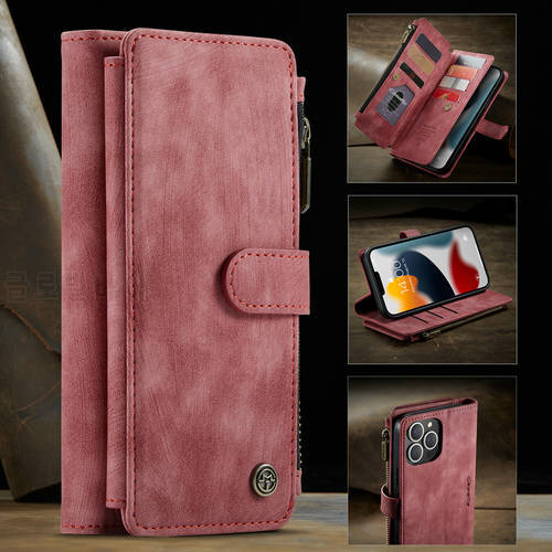 CaseMe For iPhone 12 Pro Max Case 11 Mini Xs Xr Xs Max 14 8 6S Plus Zipper Leather Wallet Stand Cover For iPhone 12 Pro Max Case