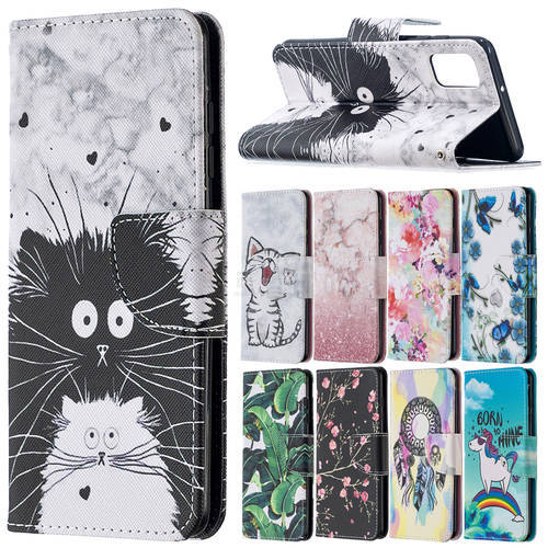 P Smart S 2020 Flip Case for Huawei Y5 2018 Y6 Y7 Y9 Prime 2019 Y5P Y6P Y7P Y8P Cases Cute Cat Flower Leather Wallet Phone Cover
