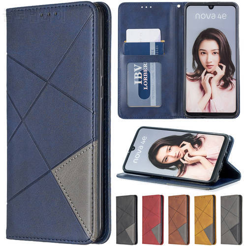 Diamond Dark Magnetic Leather Wallet Case For Huawei P50 Pro P40 Lite P30/P20 Lite/Pro P Smart 2021 Mate 30 Lite Y5P Y6P Y7P Y7A