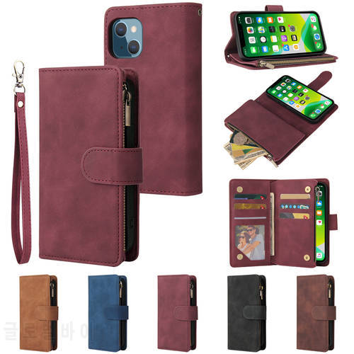 Luxury Wallet Zipper Leather Case For iPhone 14 Pro Max 13 Pro Max 12 Pro Max 11 Pro Max SE 2022 2020 X XR XS Max 8 7 6 6S Plus