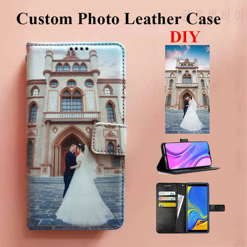 Photo Printing Leather Cover For Samsung S22 ultra S21 S20FE A01 A02 A03 Core A50 A31 A41 A7 2018 Personalized Picture Flip Case