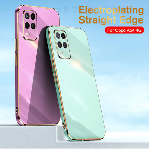 Luxury Plating Square Frame Silicon Case For OPPO Reno 5lite 5F opo A54 A94 4G A74 A95 5G F19 Pro Protection Phone Back Cover