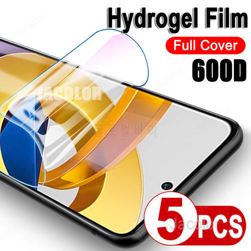 5PCS Hydrogel Film For Xiaomi Poco X4 M4 X3 NFC M3 F4 F3 GT F2 Pro 5G Screen Protector For Poco F 2 X M 3 4 4Pro 3NFC Water Gel