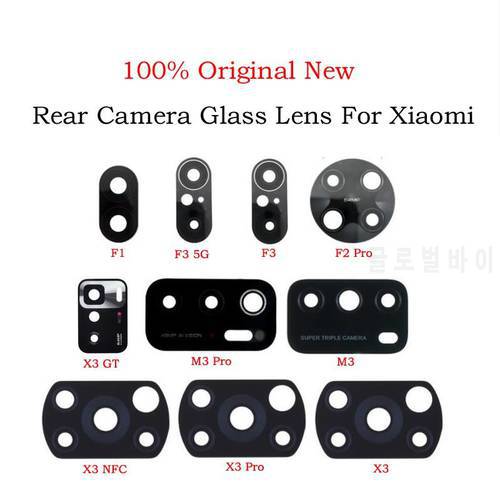 50PCS Original Back Rear Camera Glass Lens with Glue For Xiaomi Mi Poco M3 X3 F2 Pro F3 5G F1 GT NFC Replacement Repair Parts