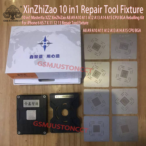 10in1 MasterXu XZZ XinZhiZao A8A9 A10 A11 A12 A13 A14 A15 CPU BGA Reballing Kit for iPhone 6 6S 7 X 11 12 13 Repair Tool Fixture