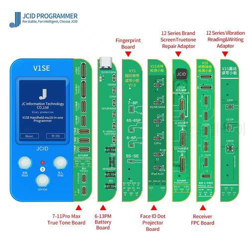 JC V1SE(8 boards) full set for Phone 7 8 X XS MAX 11 12 13 Series sensitive Original Color Touch Fingerprint Battery Vibration