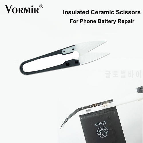 Insulated Ceramic Scissors for iPhone XS 11 12 Battery Flex Cable Replacement Prevent Short Circuits Phone Battery Repair Tools