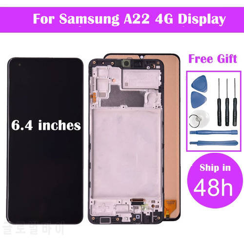 LCD For Samsung Galaxy A22 4G SM-A225F SM-A225FN/DS SM-A225M LCD Display With Touch Digitizer Screen Repair Parts Free Shipping
