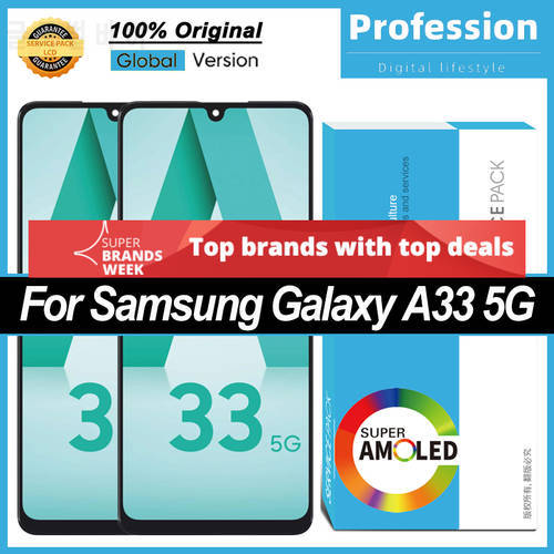 100% Original 6.4&39&39 Super AMOLED For Samsung Galaxy A33 5G SM-A336E SM-A336B/DS LCD Display Touch Screen Digitizer Repair Parts