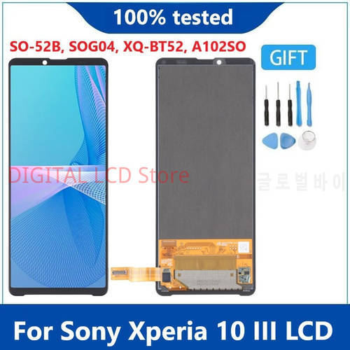 6.0&39&39For Sony Xperia 10 III LCD Display Touch Panel Screen Digitizer Assembly For Sony 10 III SO-52B, SOG04, XQ-BT52, A102SO LCD