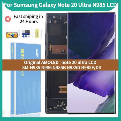 Original 6.9&39&39AMOLED LCD For Samsung Galaxy NOTE20 ultra Display With Black Frame N985 N986F LCD Touch Screen Digitizer Assembly