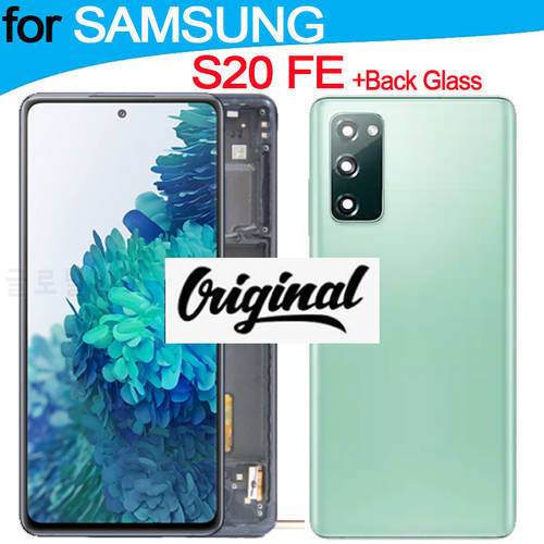 Original AMOLED LCD Replacement for SAMSUNG Galaxy S20 FE Touch Screen G780F G781F S20 FE 5G S20 Lite Display with Back Glass