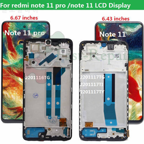 Original for Xiaomi Redmi Note 11 Pro LCD With Touch Screen 2201116TG For Redmi Note11 lcd 2201117TG 2201117TI 2201117TY LCD