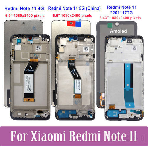 Original Display For Xiaomi Redmi Note 11 4G 5G LCD Touch Screen Digitizer For Redmi Note11 2201117TG 21091116AC 21121119SC LCD