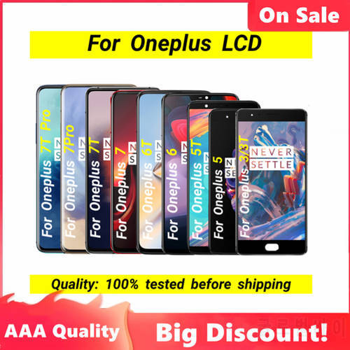 Original AMOLED For Oneplus 3 3T 5 5T 6 6T 7 7T 7pro 8 8T 8Pro 9 LCD Display Touch Digitizer Assembly For oneplus6T 7T display