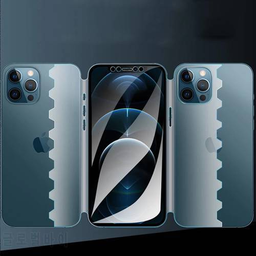 360 Full Cover Hydrogel Film For iPhone 13 12 Pro Max 11 14Pro XS Max XS XR 12 13Mini Soft Butterfly Front Back Screen Protector