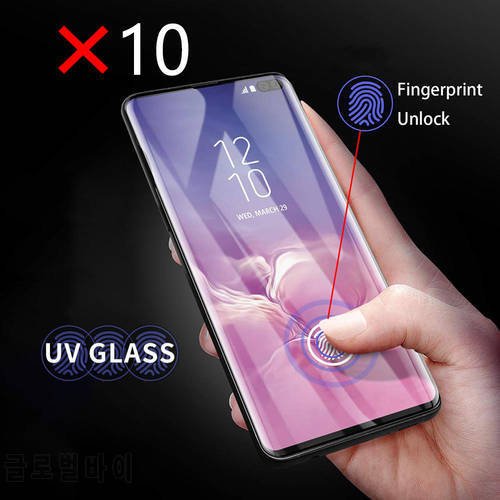 10pcs UV Tempered Glass for samsung galaxy s22 ultra screen protector S21 plus s20 FE note 20 screen protect liquid crystal film