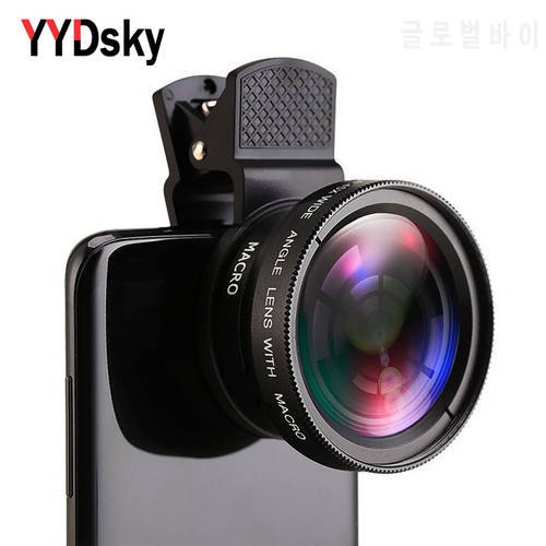 YYDsky Phone Lens Kit 0.45x Super Wide Angle & 12.5x Super Macro Lens HD Camera Lentes For iPhone13 12 7 6S Xiaomi All Cellphone