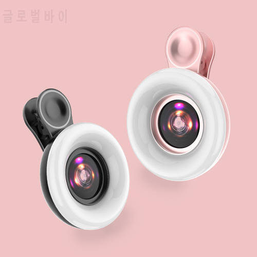 Phone Fill Light 15X Macro Lens Portable Selfie LED Ring Flash Light Phone Selfie Universal Ring Clip Lamp For iPhone Android