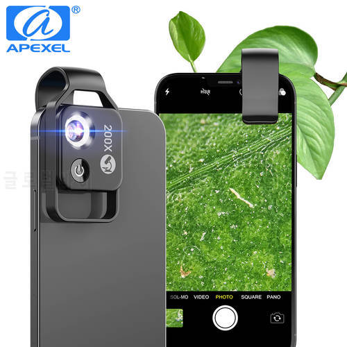 APEXEL 200X Magnification Microscope Lens For Phone Camera Lens Portable Macro Lens With CPL For iPhone 12 13 HUAWEI Smartphones