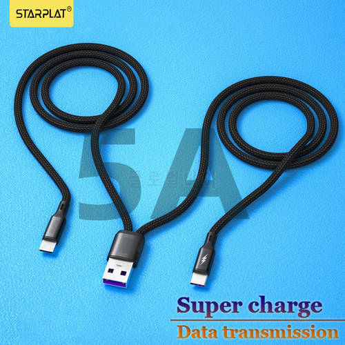 Starplat 2in1 USB Type C Cable 5A Fast Charging for Huawei Mate 40 P50 Pro Quick Charge 2 in 1 USB Cable for iPhone 13 12 11 Pro