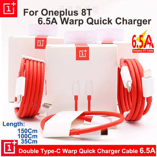 For Oneplus 8T Warp Charger Type-C To Type-C Cable 10V6.5A 65W PD Charger Cable Oneplus 8 Pro Nord 7 7T 7 Pro 6 6T 5 5T 3