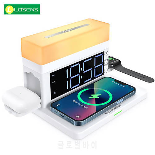 3 in 1 Wireless Charger Stand For iPhone 13 12 11 Pro Max Mini iWatch 15W Fast Charging Station For Samsung Galaxy S21/S20/S10