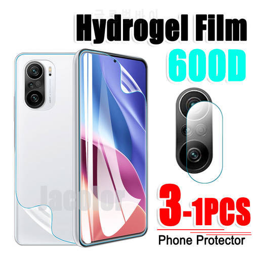 Safety Hydrogel Film For Xiaomi Poco F3 Screen Protector/Back Cover Film/Camera Glass POCOF3 GT F2 Pro Xiomi Water Gel Film HD