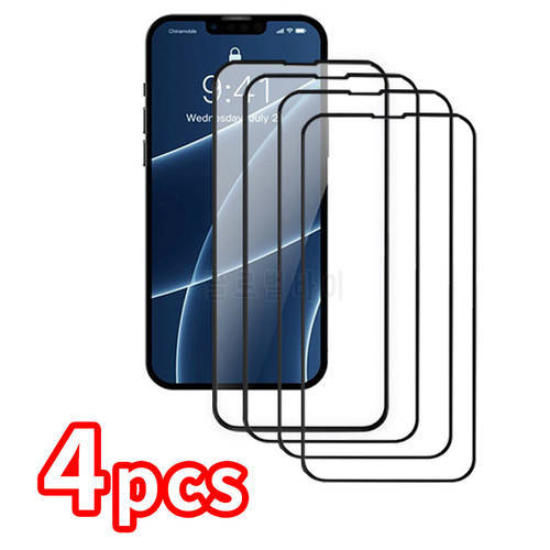 4 Pcs for iPhone 13 Full Cover Tempered Glass for iPhone 11 Pro Max 12 X XS XR Screen Protector HD