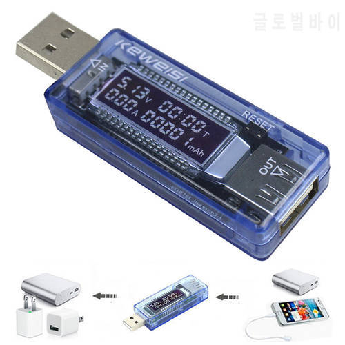 USB Current Voltage Capacity Tester Volt Charger DC Meter Mobile Ammeter Multimeter Voltmeter Wattmeter Power Detector Battery T