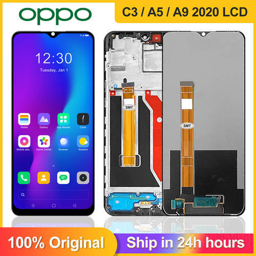 Original For OPPO Realme C3 RMX2027 LCD Display Touch Screen Digitizer Assembly For Oppo a5 2020 LCD For Phone 6.5