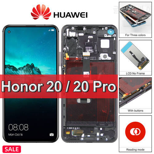 Original For Huawei Honor 20 LCD Display YAL-L21 Touch Screen Digitizer Assembly, For Honor20Pro Screen Repair YAL-AL10 YAL-L41