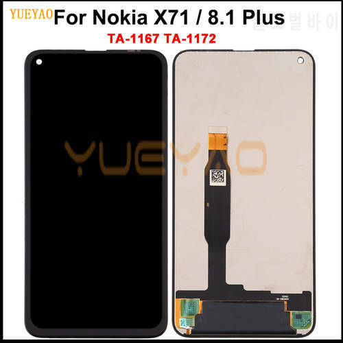 For Nokia X71 LCD Display Touch Screen Digitizer For Nokia 8.1 Plus Display Screen TA-1167 TA-1172 Display Screen Replacement