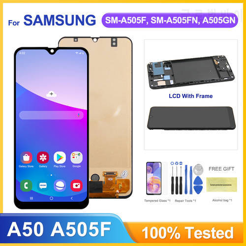 AAA+ Quality A50 Display Screen for Samsung Galaxy A50 A505 SM-A505F/DS A505FN/DS A505GT/DS Lcd Display Touch Screen Digitizers